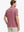 Rear half-body view of Modern Fit Melange Polo in DUSTY ROSE HEATHER, showing fit and fabric details.
