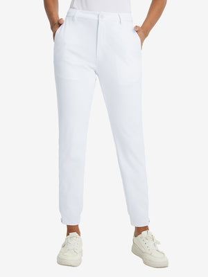 Women's Ultra-stretch Quick Dry Sweatpants with Ankle Zips in white, 3D product view