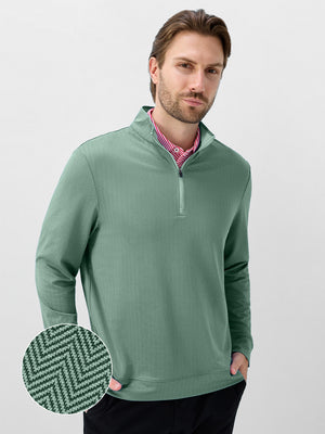 Herringbone Jacquard 1/4 Zip Pullover