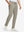 Front lower body shot of model wearing khaki grey stretch cotton blend slim fit golf trousers 5 pockets