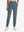 Front lower body shot of model wearing grey blue women's lightweight athletic sweatpants