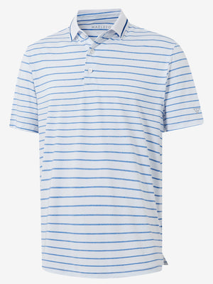3d rendering of white/cabana swim heather non-curl ribbed collar striped polo shirts