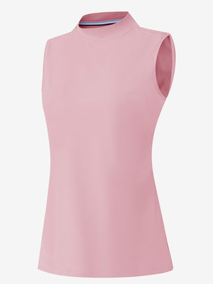 3d rendering of lavender women's moisture-wicking mock neck sleeveless golf tops
