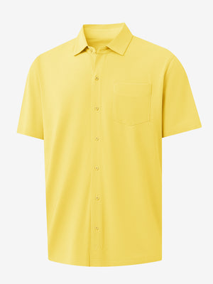 3D rendering of yellow cotton blend plain shirt.