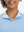 Front view from nose to chest of model wearing light blue women's athletic quarter zip tank tops