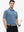 Half-body front shot of model in BLUE DENIM STRIPE, blending sporty design with everyday ease