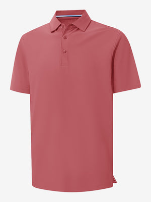 3d rendering of brick red dry fit waffle textured collared golf shirts