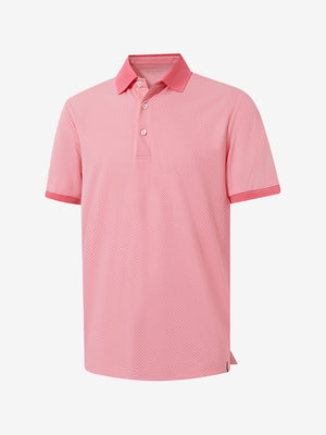 3d rendering of brick red moisture wicking jacquard golf shirts