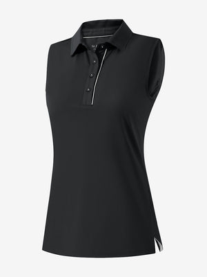 3d rendering of black women's 4 buttons golf polo shirts