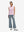 Front full body shot of model wearing grey blue women's high waist stretch golf pants with pockets