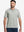 Front upper body shot of model wearing grey golf car premium ribbed collar print polo shirts