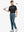 Full body front view of model wearing DARK TEAL Water Resistant Everyday Pants, holding a golf club