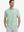 Model wearing Fruit Green Navy Stripe Performance Stripe Golf Shirt – front half-body pose