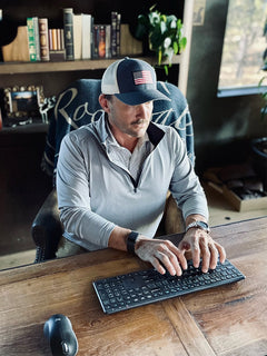 MAELREG Pinstripe Quarter Zip Pullover, Grey Melange (Customer Photos)