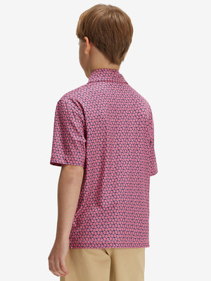 Youth Print Stretch Lightweight Polo Shirts
