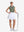 Front full body shot of model exercising in mossy stone women's collared v neck quick dry tank tops