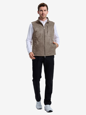 Classic Micro Suede Leather Puffer Vests