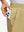 Detail view of inner front pocket on khaki flat front flex cotton blend golf shorts