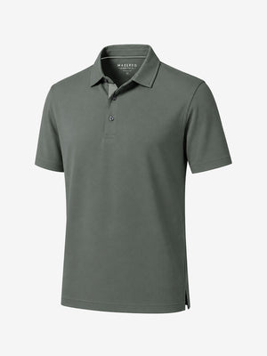 3D render of grey ultra-comfort slim fit roma knit polo shirts
