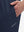 Side view of pocket on navy 4 way stretch breathable workout athletic shorts