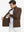Close-up of hand in pocket on lightweight casual fleece jacket with 5 pockets, coffee brown fabric detail