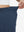 Detail view showing waist stretch on navy women's lightweight athletic sweatpants