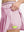 Detail view of inner pocket on light pink women's moisture-wicking athletic tennis skirts