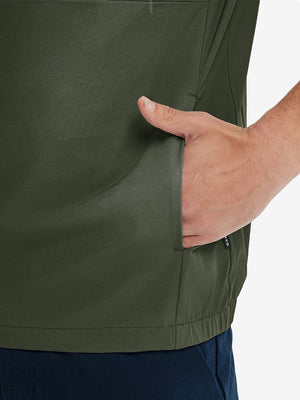 Water-Resistant Embossed Short Sleeve Q-Zip Hoodies