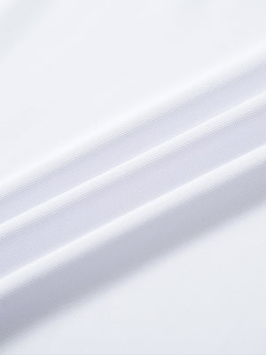Fabric detail of Everyday classic solid polo with clean finish and soft white feel