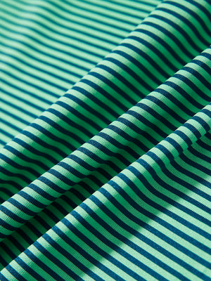 Texture detail of Cooling stripe golf shirts with breathable fabric in green stripe