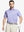 Model front half-body holding golf club in LAVENDER Performance Ananas Jacquard Polo