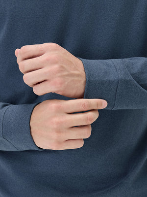 Heather Brushed Rib Knit Crewneck Sweatshirt