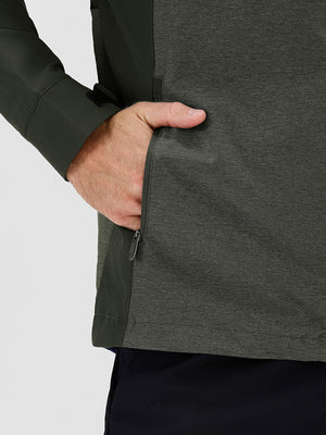 Windproof Colorblock Heather Full Zip Jacket