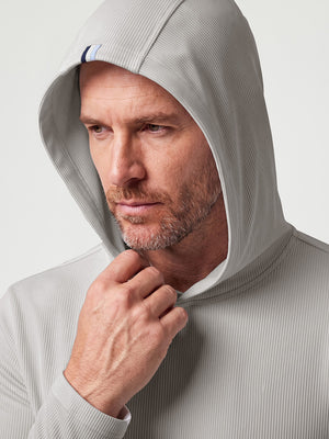 Vertical Stripes Ribbed Knit Hoodies Sweatshirt