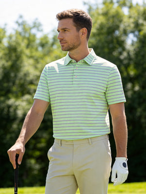 Performance Stripe Golf Shirts