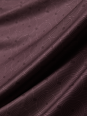 Close-up texture of dark red lines stylish full print contrast collared golf polo shirts fabric showing weave detail.