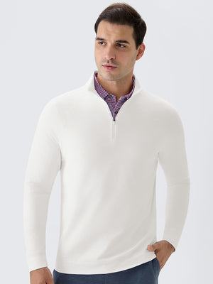 4 Way Stretch Nylon Brushed Quarter Zip Sweatshirts