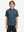 Model front upper body wearing Stylish print boys polo shirts in fresh navy ocean beach style