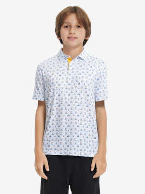 Performance Print Boys Golf Polo